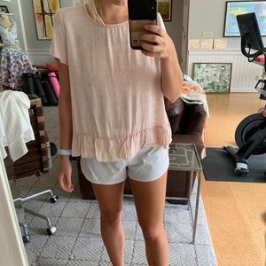 NWOT NYTT Pink Ruffle Tie Dye Top